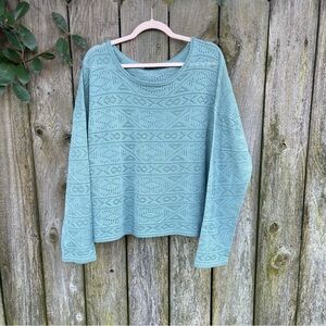 Peruvian Connection Woman’s Pima Cotton Knit Pointelle Aztec Sweater - XXL